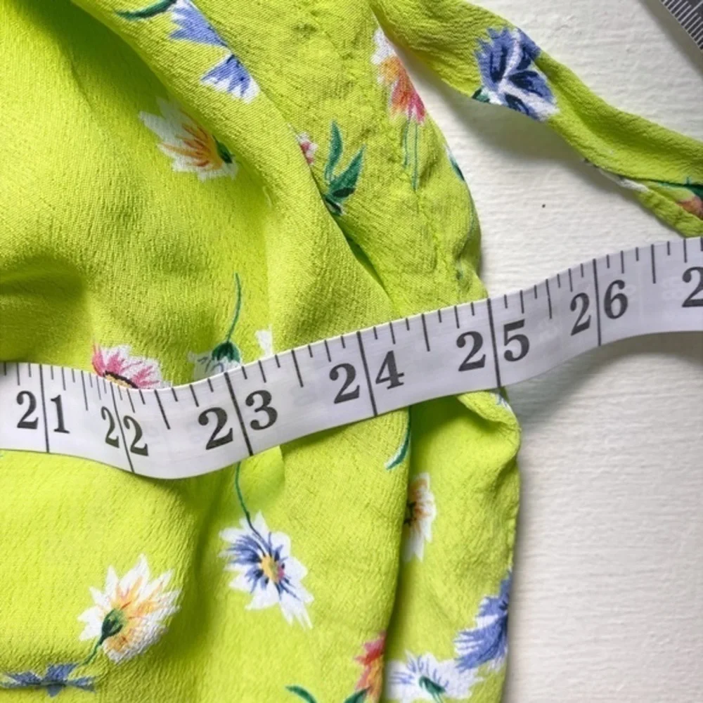 Mix Nouveau (New York) Vintage lime‎ green floral sleeveless midi dress - Picture 9 of 13